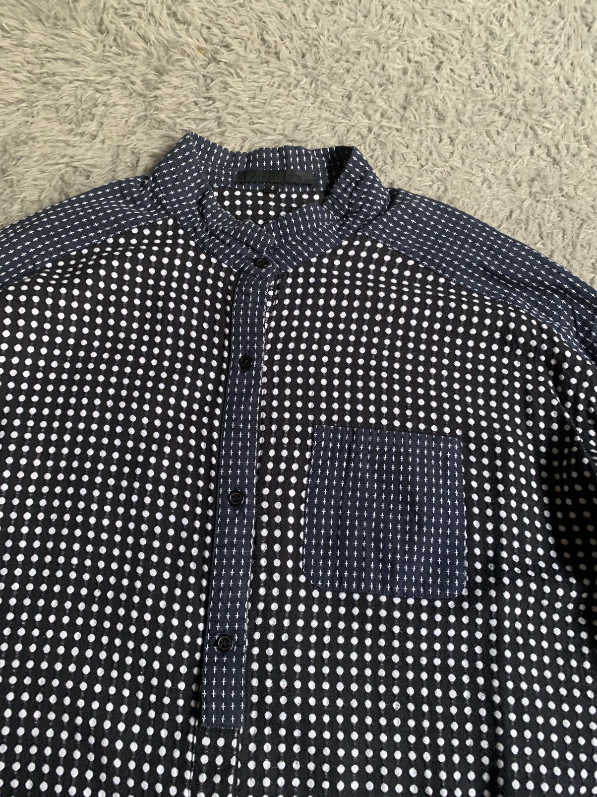 Alexander Wang Alexander Wang Polkadot Sashiko Stich Collarless Shirt Size US L / EU 52-54 / 3 - 2 Thumbnail
