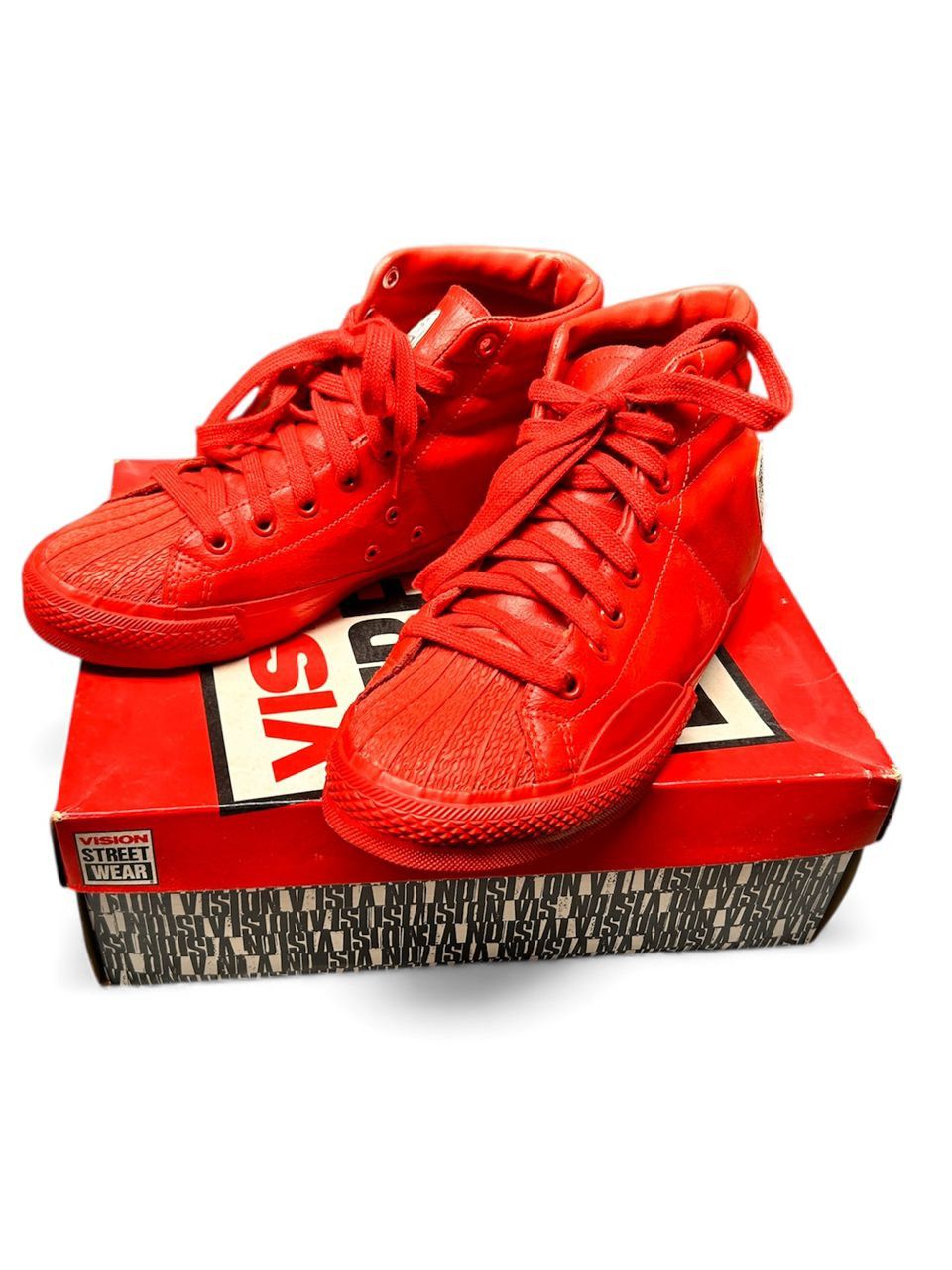 Vision Streetwear Vintage NOS VISION STREET WEAR Hi Top Leather Sneakers Shoes Size US 8 / EU 41 - 1 Thumbnail