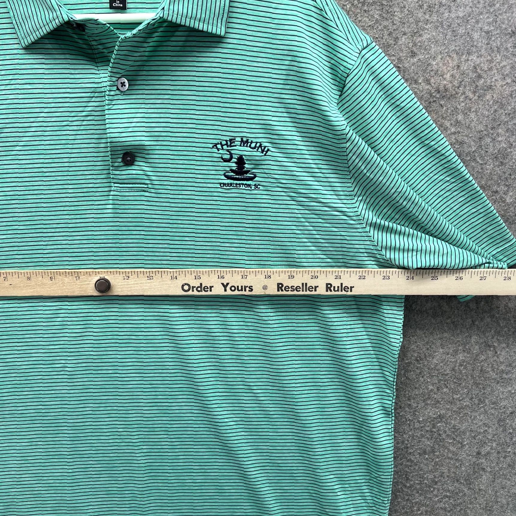 Footjoy FootJoy Polo Shirt Mens 2XL Green Striped The Muni Charleston Golf Performance Polo Shirt Mens Short Sleeve Green Striped 2XL FootJoy Size US XXL / EU 58 / 5 - 3 Thumbnail