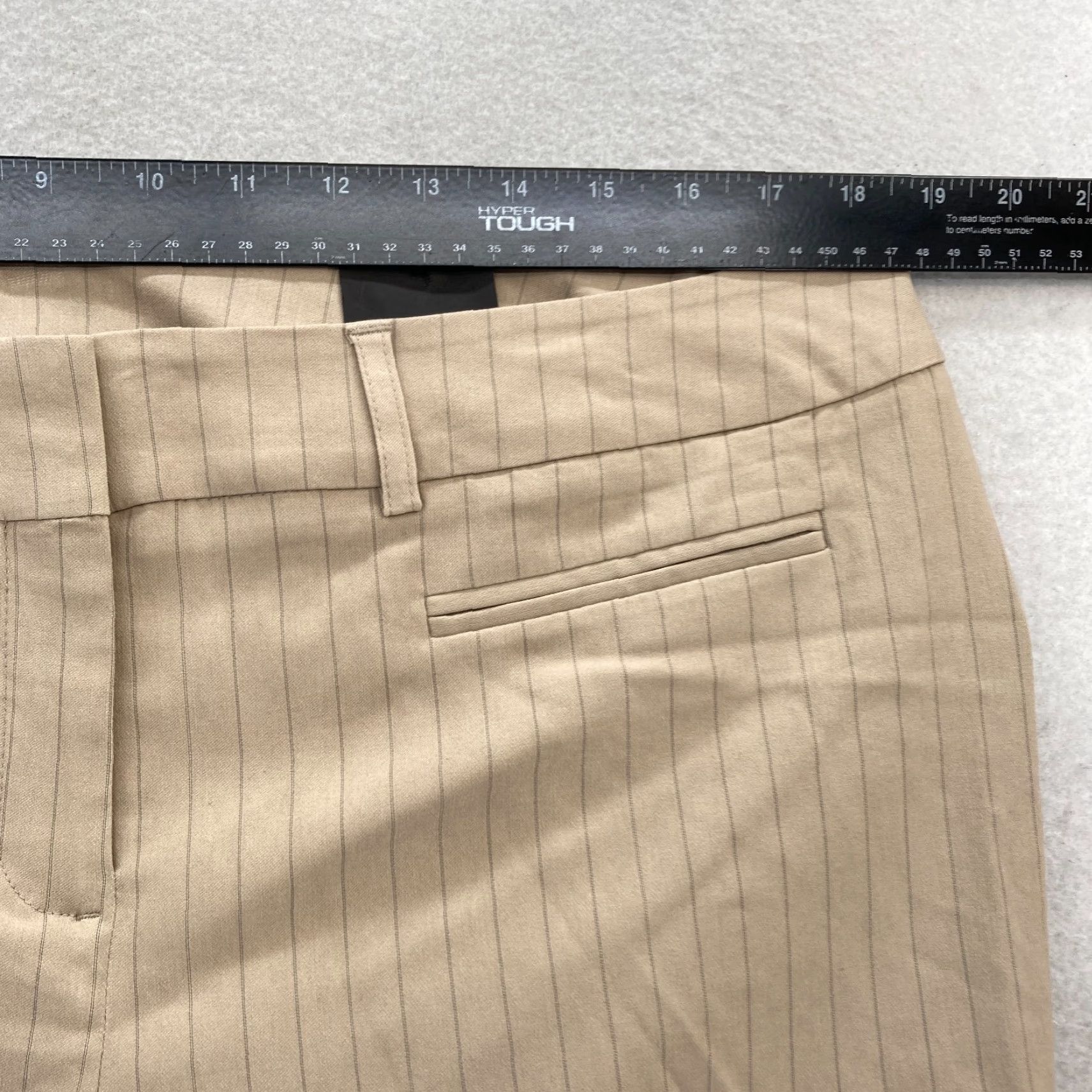 Vintage Lane Bryant Cropped Pants Women's 16 Khaki Beige Striped Straight Leg Casual NWT Size 38" / US 16 / IT 52 - 6 Thumbnail
