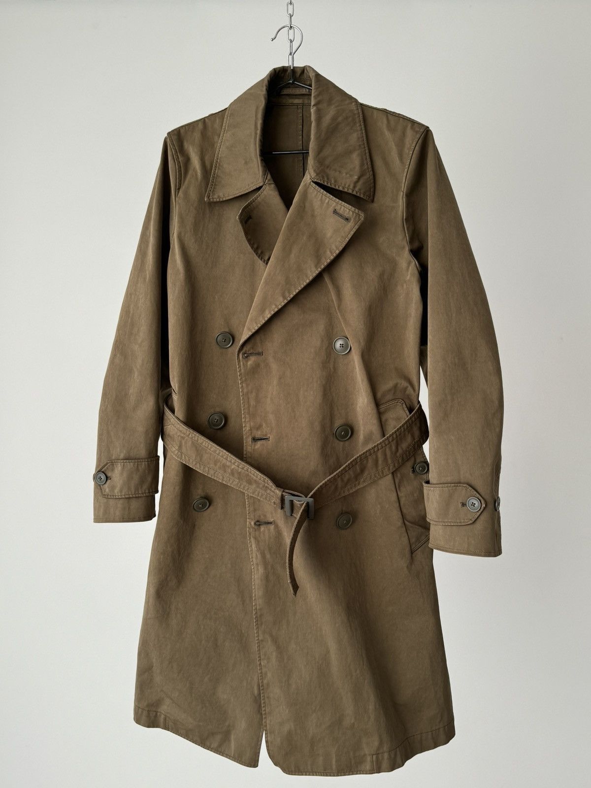 Japanese Brand × Ten C Ten C Double Breasted Belted Khaki Long Trench Coat Size US S / EU 44-46 / 1 - 1 Thumbnail