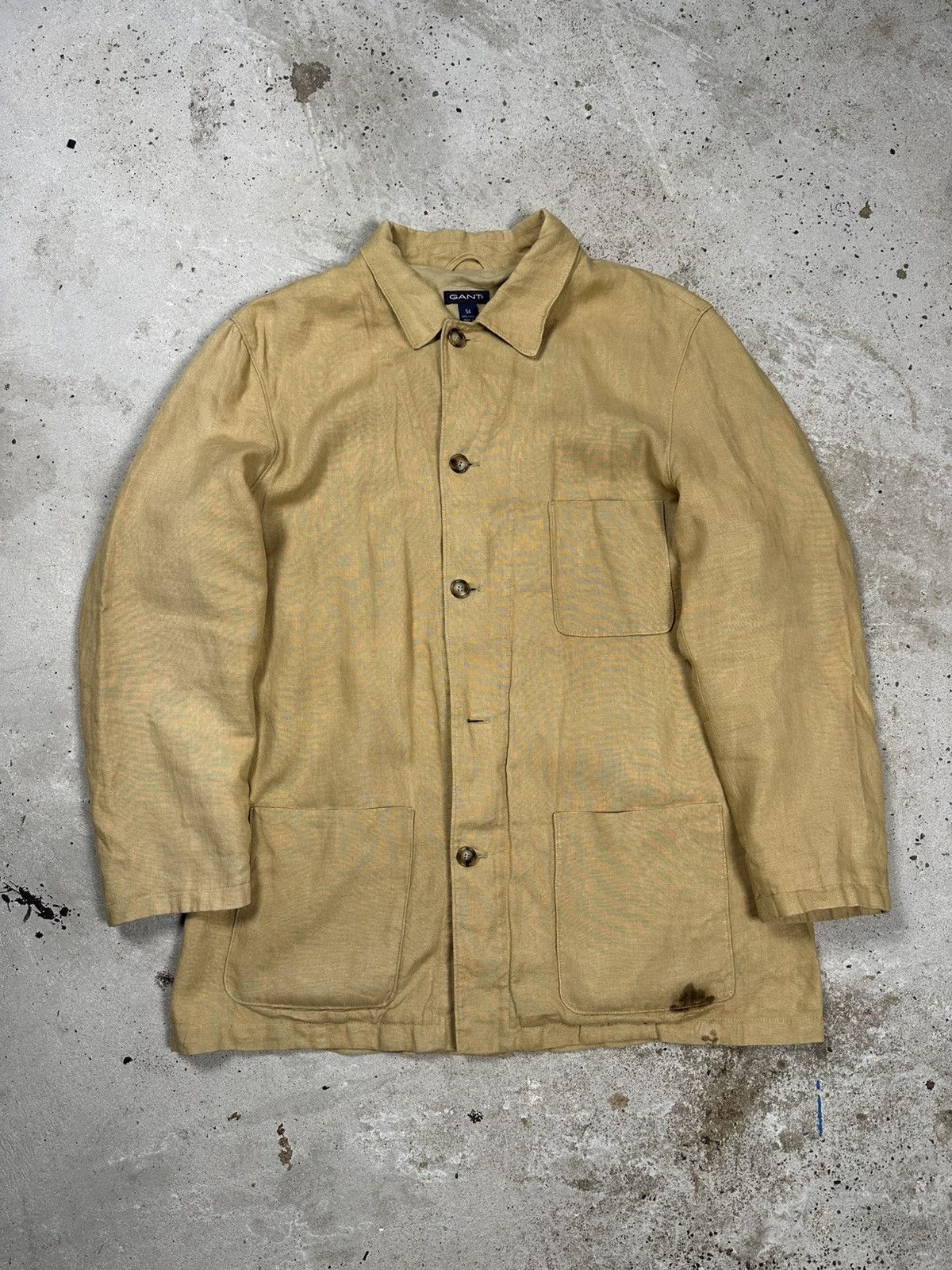 Gant Vintage 90s Gant USA Linen French Chore Coat Jacket Size US XL / EU 56 / 4 - 1 Thumbnail