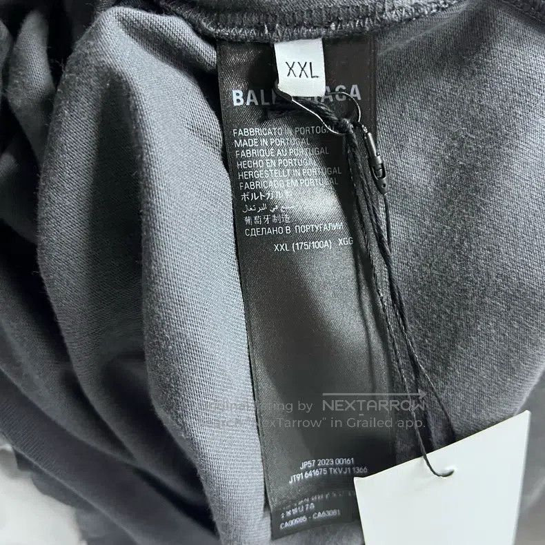 Balenciaga Balenciaga Grey letter logo print round neck short sleeve Size US XXL / EU 58 / 5 - 4 Thumbnail