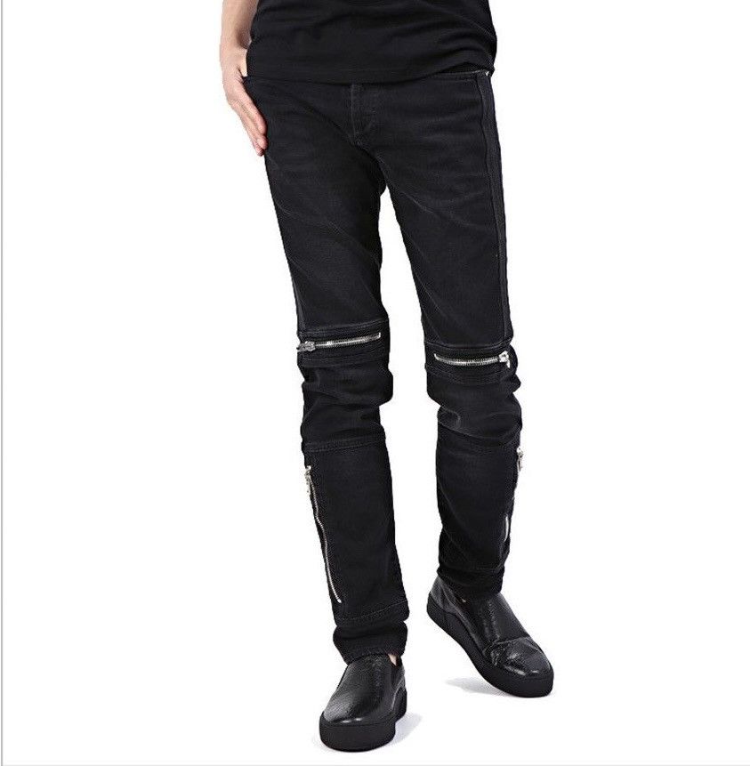 Givenchy Givenchy Zip Biker Black Jeans Washed Moto Archive Designer Size US 30 / EU 46 - 3 Thumbnail