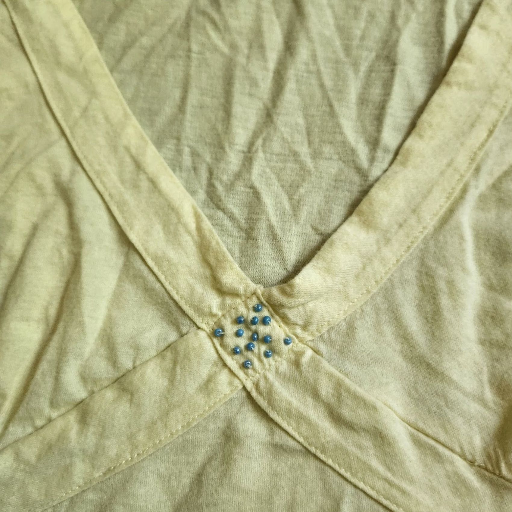 Vintage Planet Sleep Tank Shirt Juniors Adult Large Women Yellow Sleeveless Pullover 100% Cotton Casual School Modern Basic Summer Spring Fall Size L / US 10 / IT 46 - 5 Thumbnail