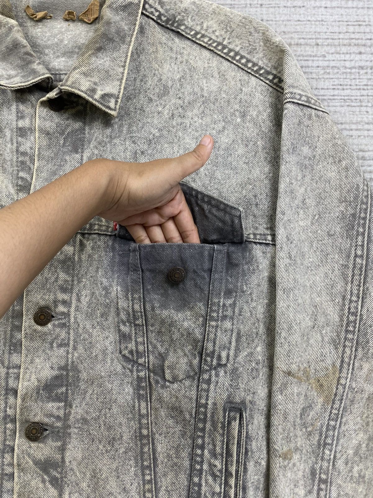 Levi's 🔥Vintage 60s Levi’s Acid Grey Denim Trucker Jacket Size US XL / EU 56 / 4 - 8 Thumbnail