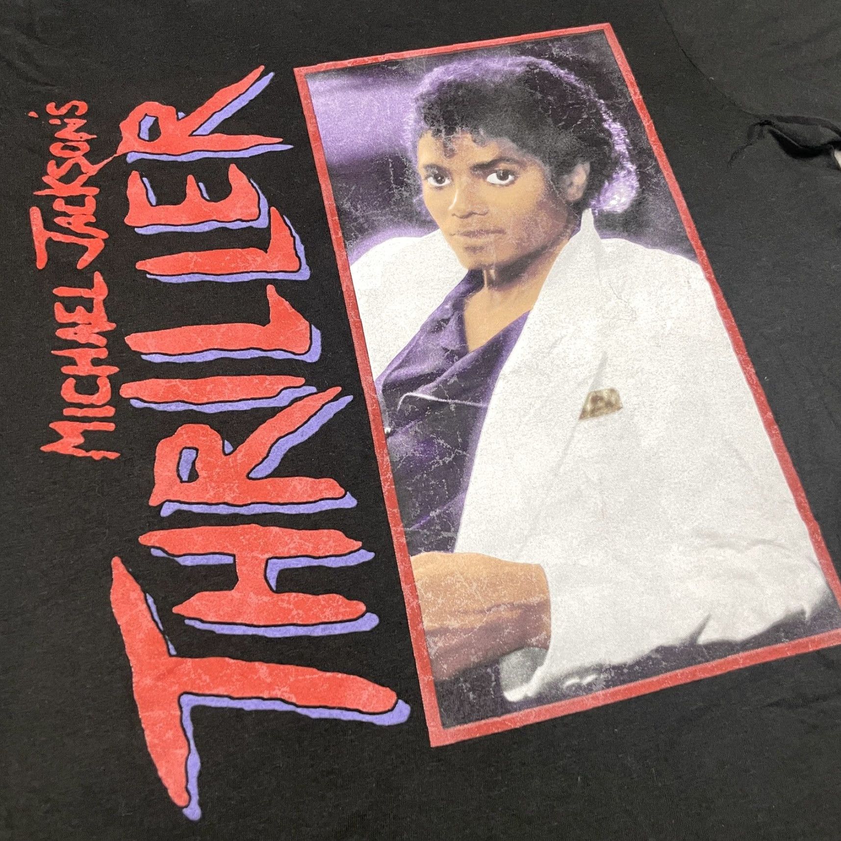 Vintage Michael Jackson Shirt Mens Medium Black Short Sleeve Thriller Graphic Logo Fade Shirt Size US M / EU 48-50 / 2 - 3 Thumbnail
