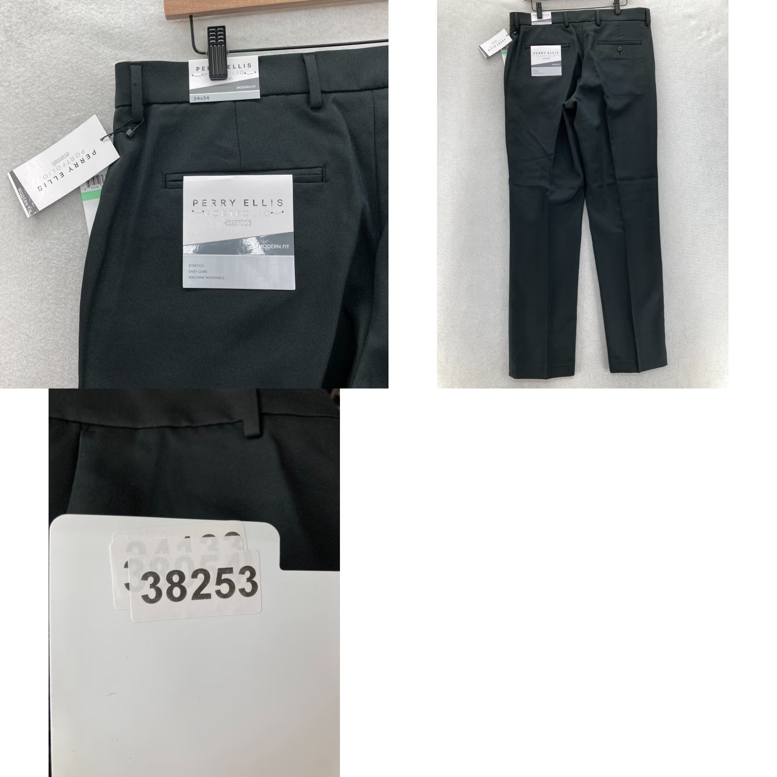 Perry Ellis Perry Ellis Portfolio Essential Dress Pants Mens 34x34 Modern Fit Black Stretch Dress Pants Mens 34 Black Stretch Size US 34 / EU 50 - 9 Thumbnail