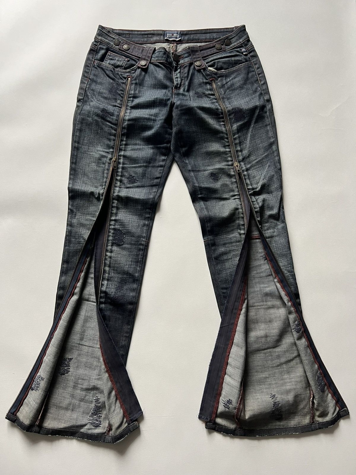 Jean Paul Gaultier full-leg zipped denim pants 1990's