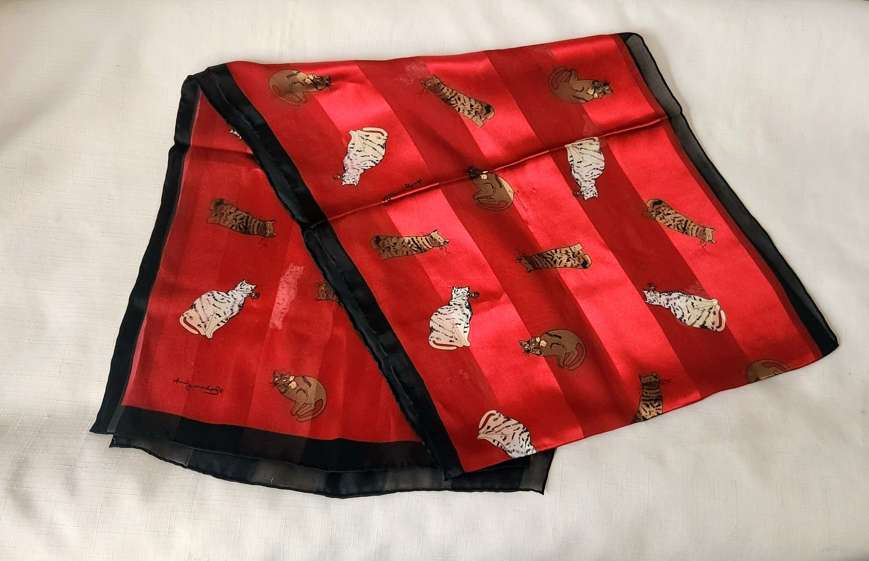 Andy Warhol Vintage RARE Andy Warhol Exclusive Museum Co cat scarf Size ONE SIZE - 3 Thumbnail