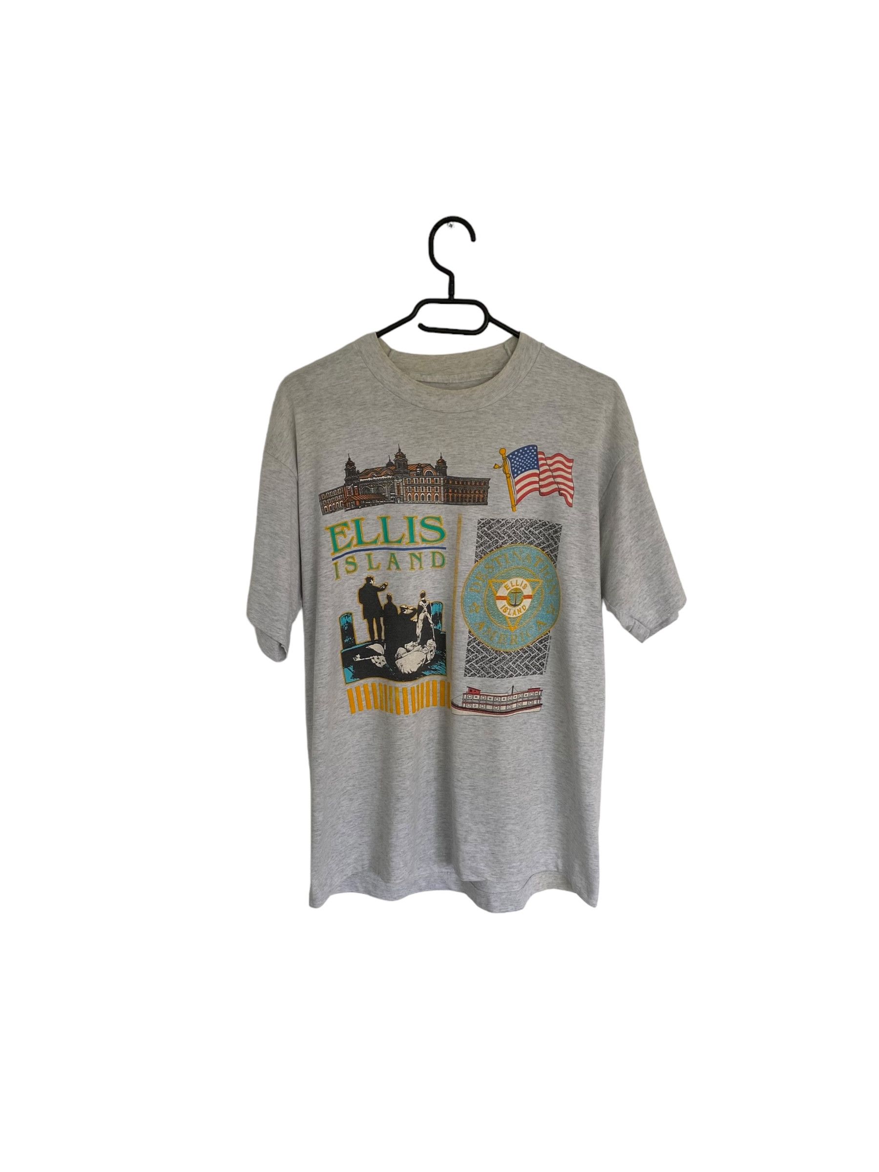 Vintage 90s' Ellis Island single stitch tee Size US L / EU 52-54 / 3 - 1 Thumbnail