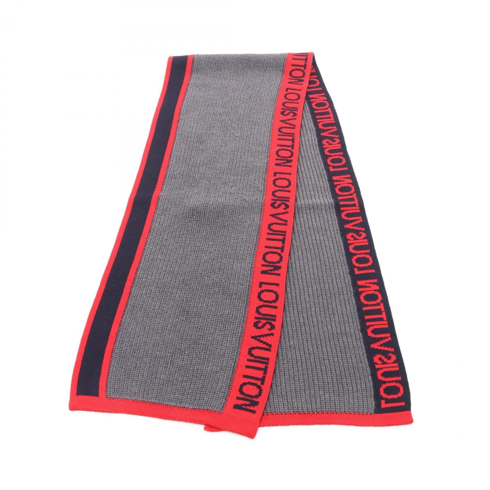 Louis Vuitton Louis Vuitton Écharpe Lv Generation Scarf Wool Gray Red Navy Size ONE SIZE - 1 Thumbnail
