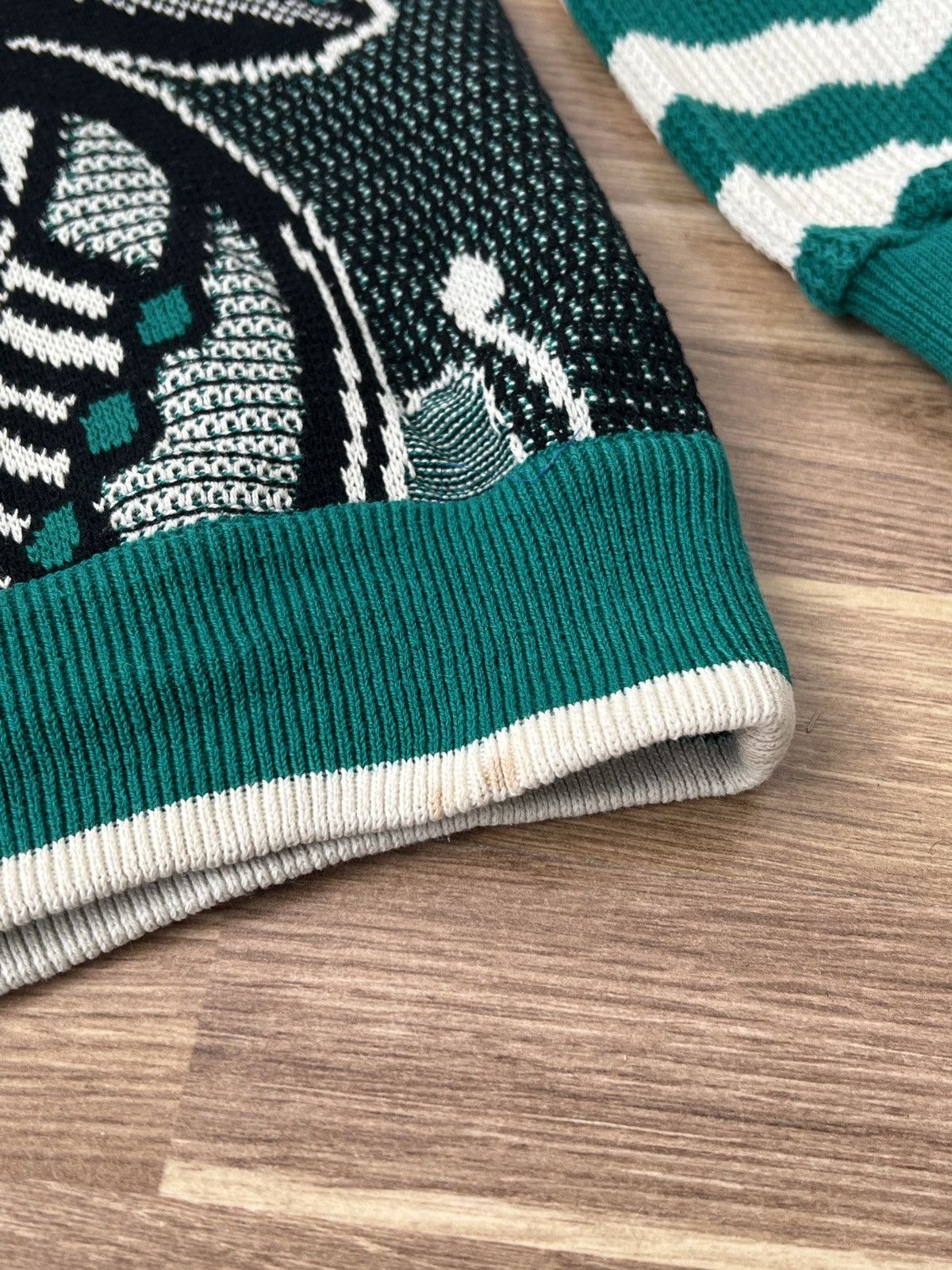 Kansai Yamamoto Vintage Rare Kansai Yamamoto Cotton Green White Sweater M Size US M / EU 48-50 / 2 - 5 Thumbnail