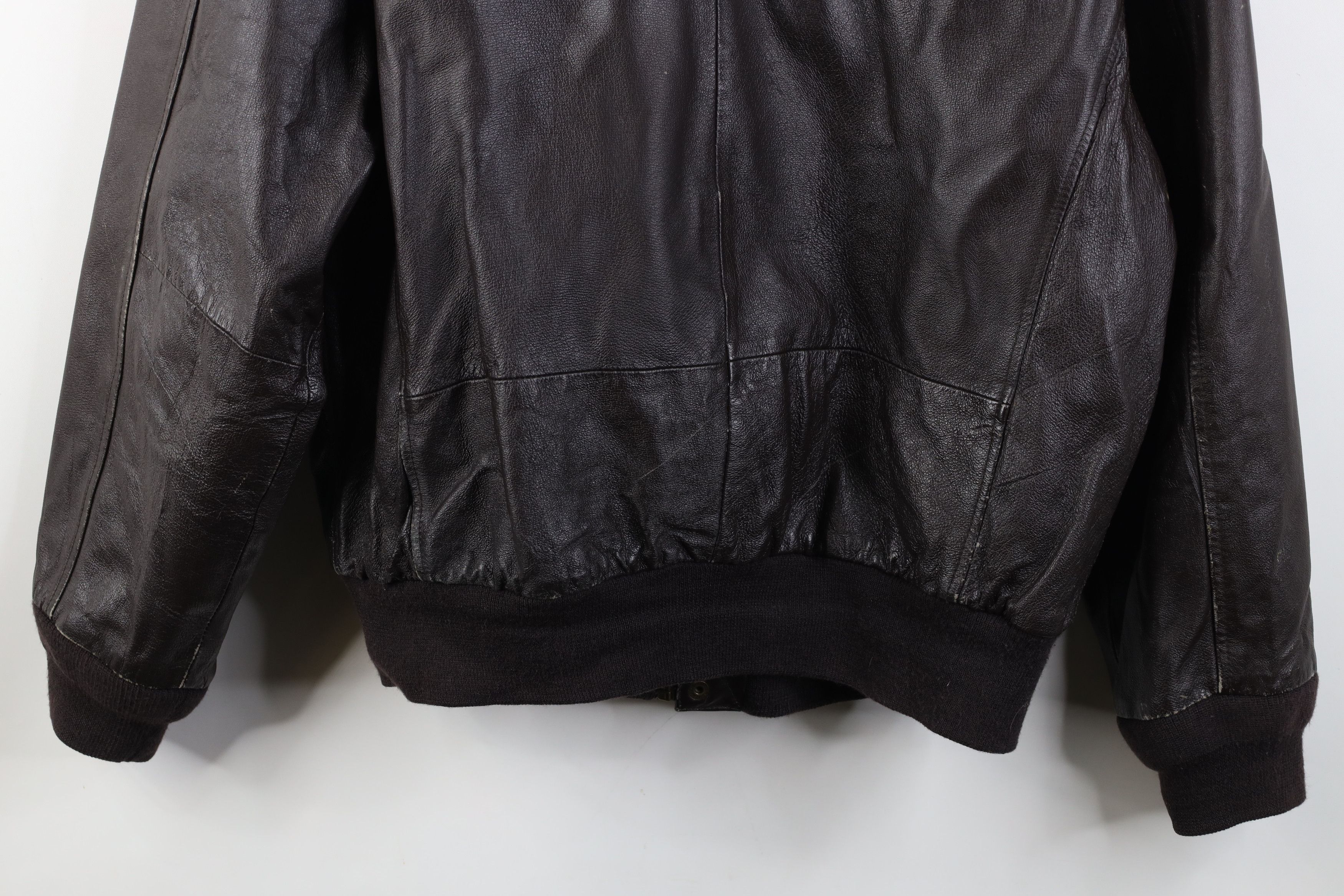 Vintage Vintage 90s Streetwear Force Leather Flight Bomber Jacket Size US M / EU 48-50 / 2 - 15 Thumbnail