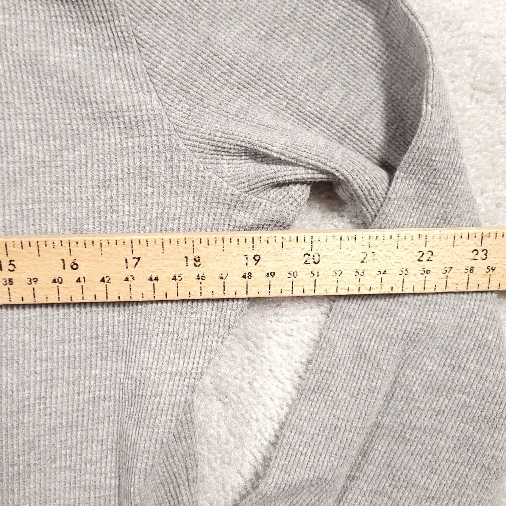 Tommy Hilfiger Tommy Hilfiger Womens Gray M Cowl Neck Waffle Pullover Top Zip Neck Blouse 90s Size M / US 6-8 / IT 42-44 - 7 Thumbnail