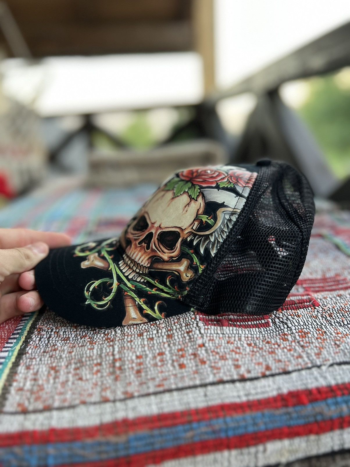 Ed Hardy 🔥 Vintage Ed Hardy Style Black Cap – One Size Size ONE SIZE - 2 Thumbnail
