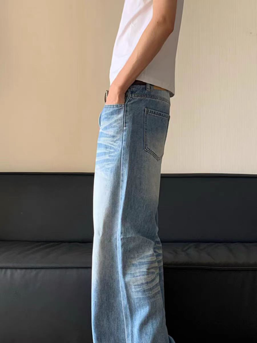 Japanese Brand × Jean Street vintage washed and whiskered baggy jeans Size US 33 - 4 Thumbnail