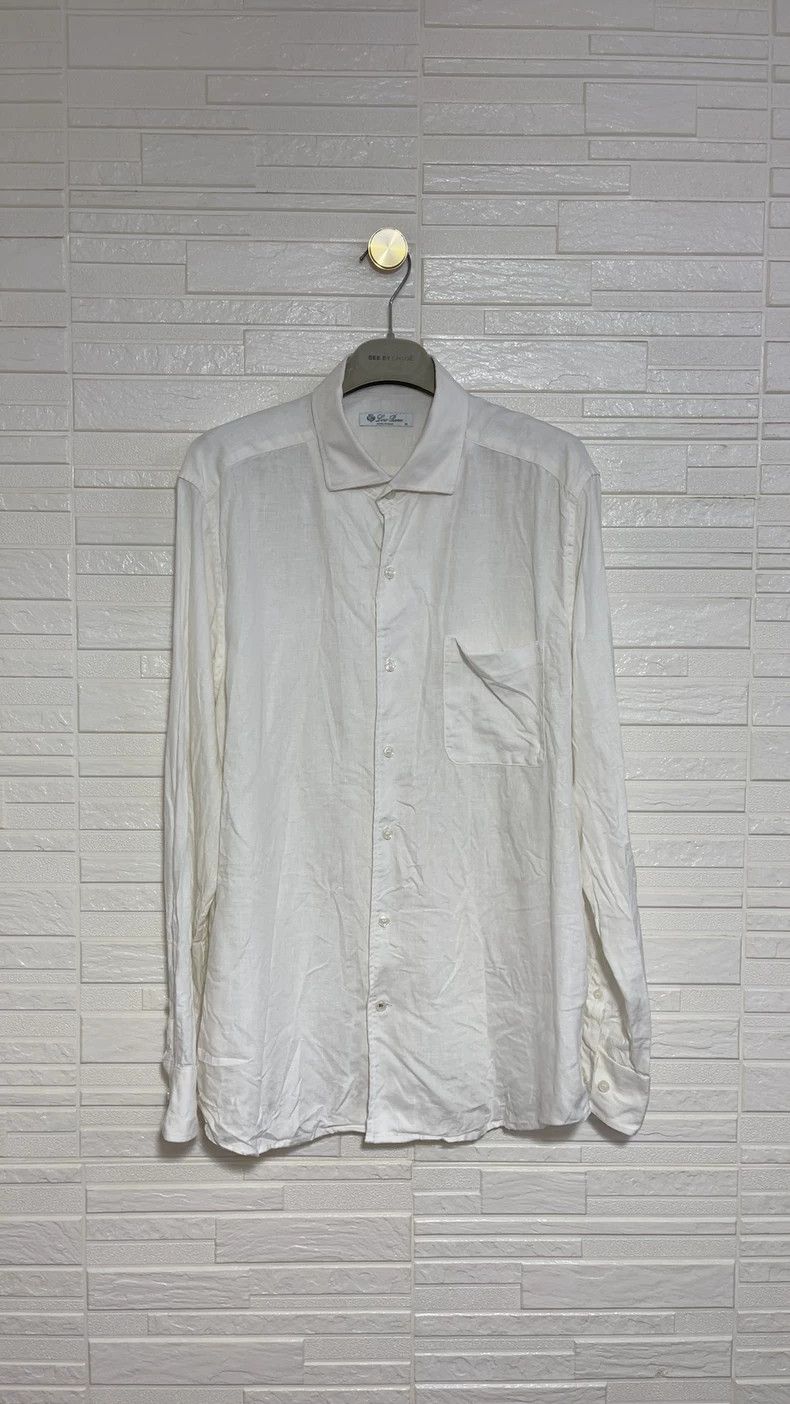Loro Piana LORO PIANA White long-sleeved shirt Size US XL / EU 56 / 4 - 1 Thumbnail
