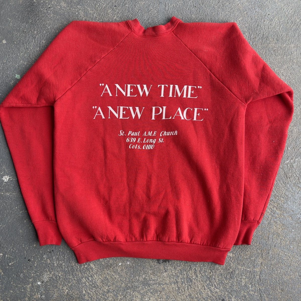 Fruit Of The Loom × Vintage Vintage FALL INTO THE SPIRIT ST PAULS AME CHURCH Raglan Crew Size US XL / EU 56 / 4 - 6 Thumbnail