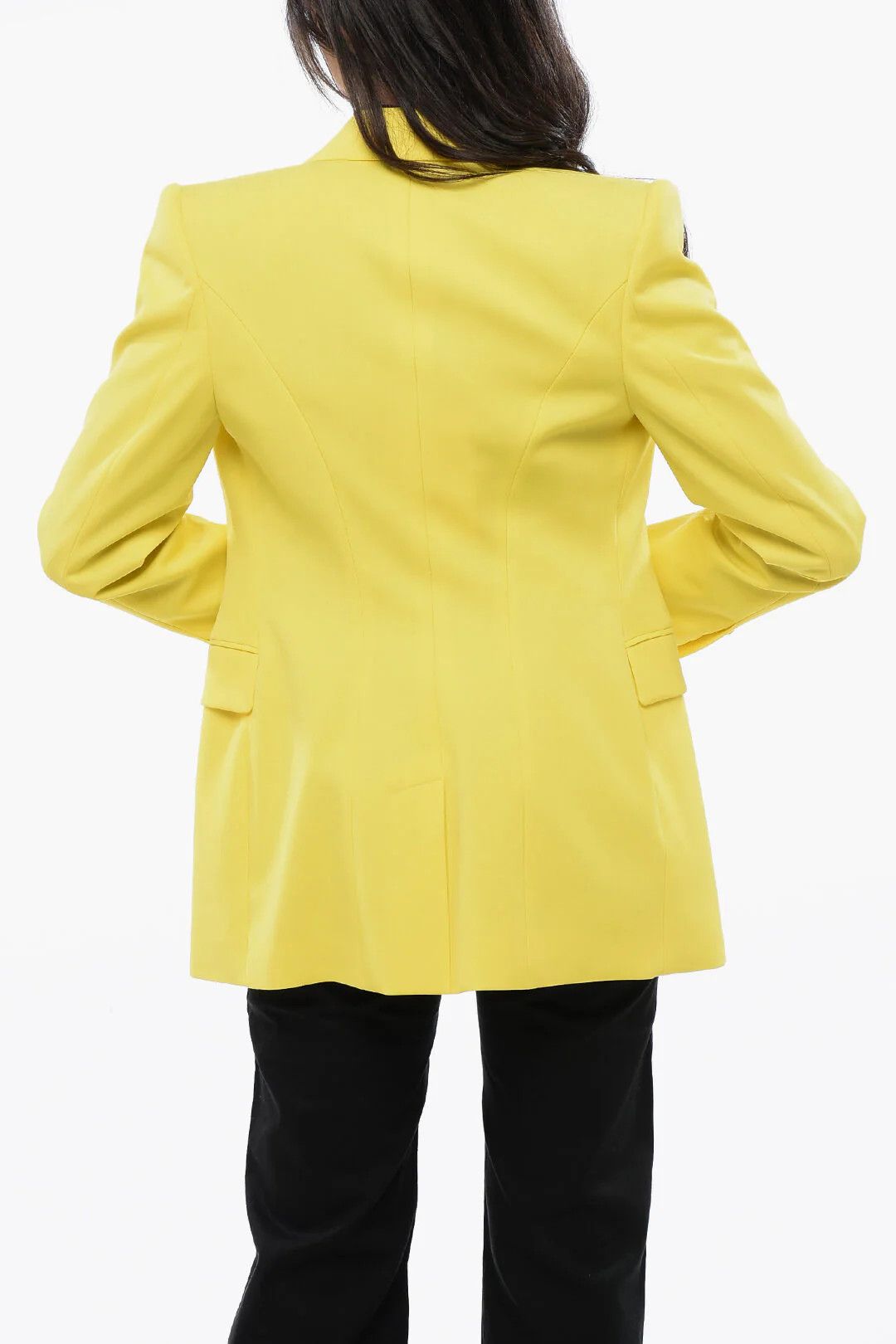 Alexander McQueen og1mm0426 Wool Double-Breasted Blazer in Yellow Size S / US 4 / IT 40 - 2 Thumbnail