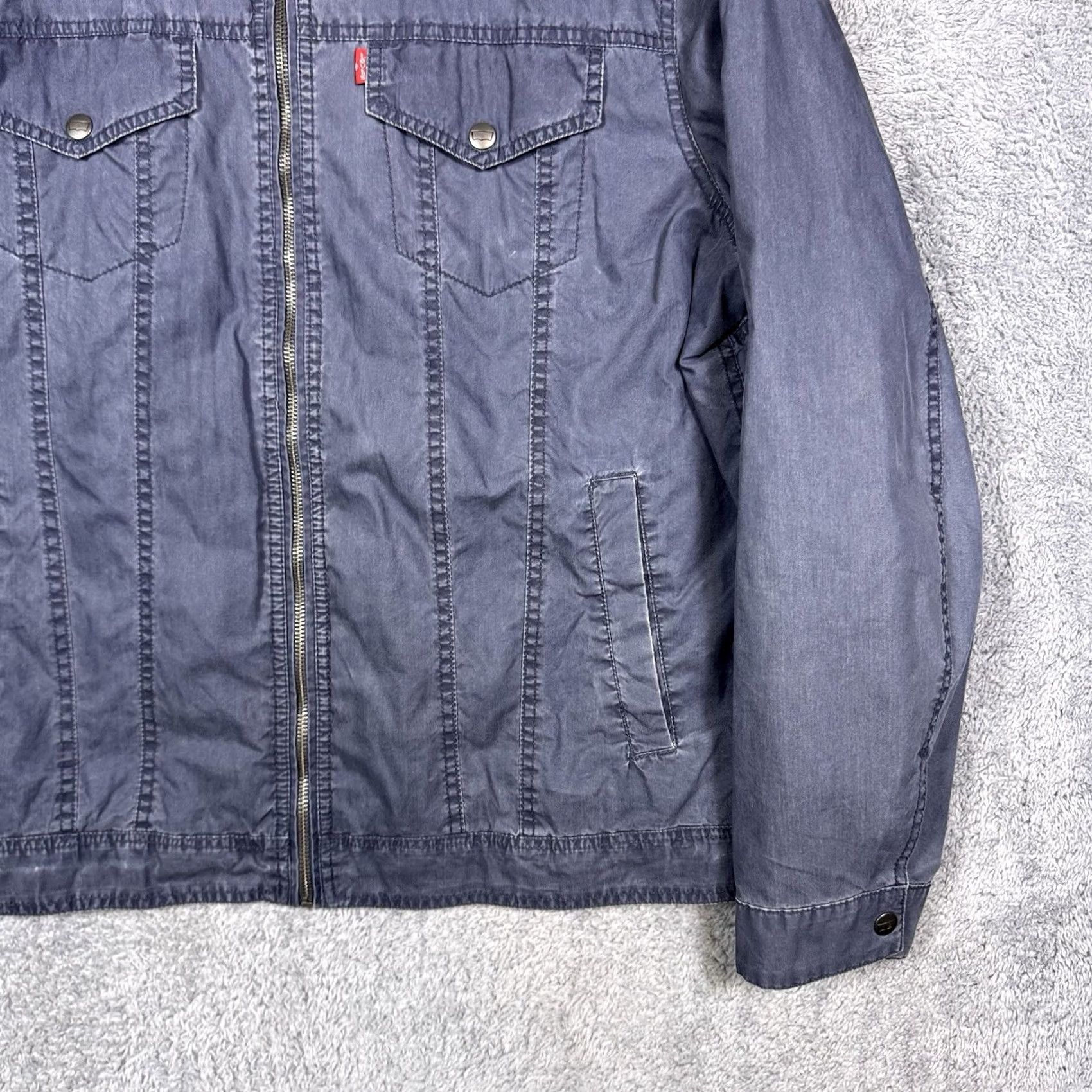 Levi's Levi's Trucker Jacket Men XL Field Chore Canvas Full Zip Stow Hood Hickory Stripe Size US XL / EU 56 / 4 - 6 Thumbnail