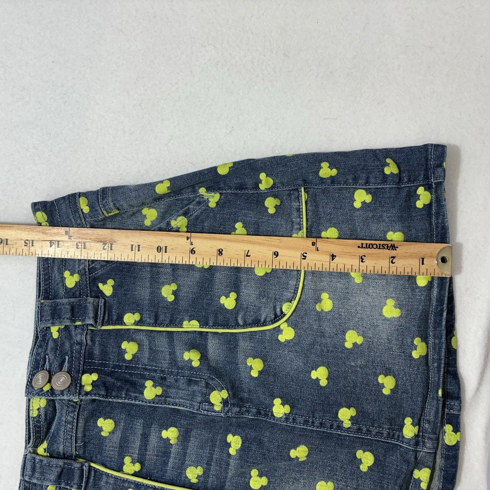 Disney Disney Parks Small Denim Mini Skirt Mickey Mouse Pattern Size 28" / US 6 / IT 42 - 11 Thumbnail