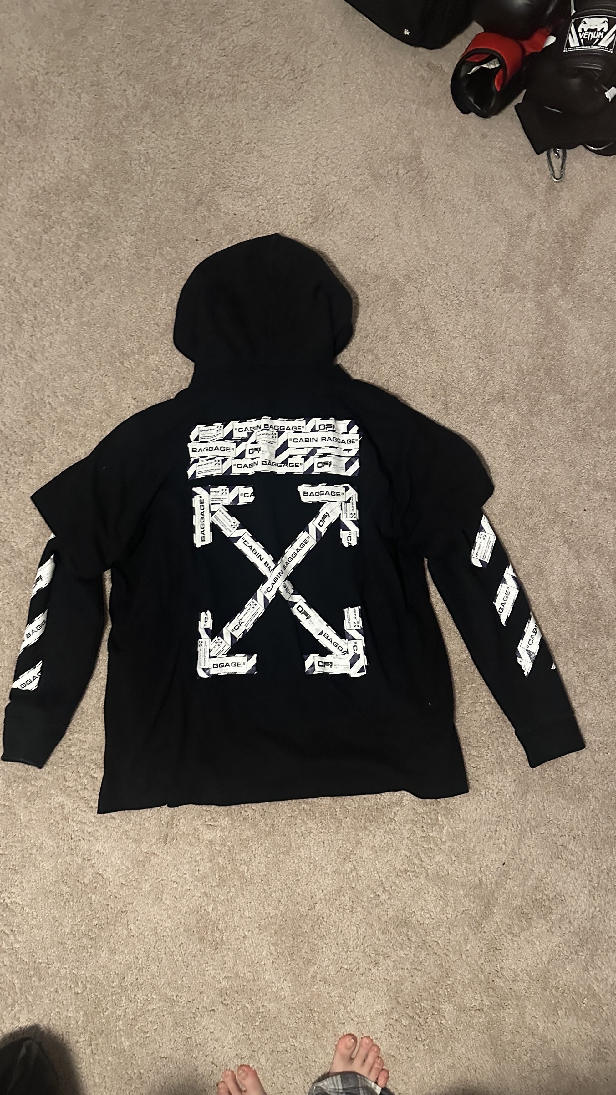 Off-White Double Sleeve Airport Tape Hoodie Size US L / EU 52-54 / 3 - 10 Thumbnail