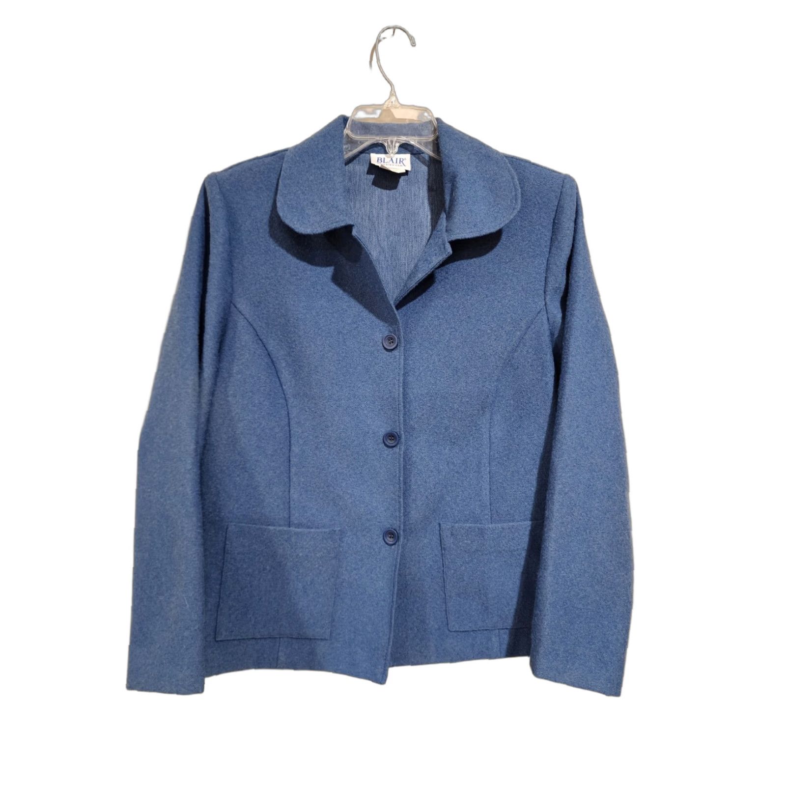Blair Blair Jacket Blue Light Pockets Unlined Sz M Womens Coat Jacket Basic Lightweight Collared Button-Down Casual Size M / US 6-8 / IT 42-44 - 1 Thumbnail