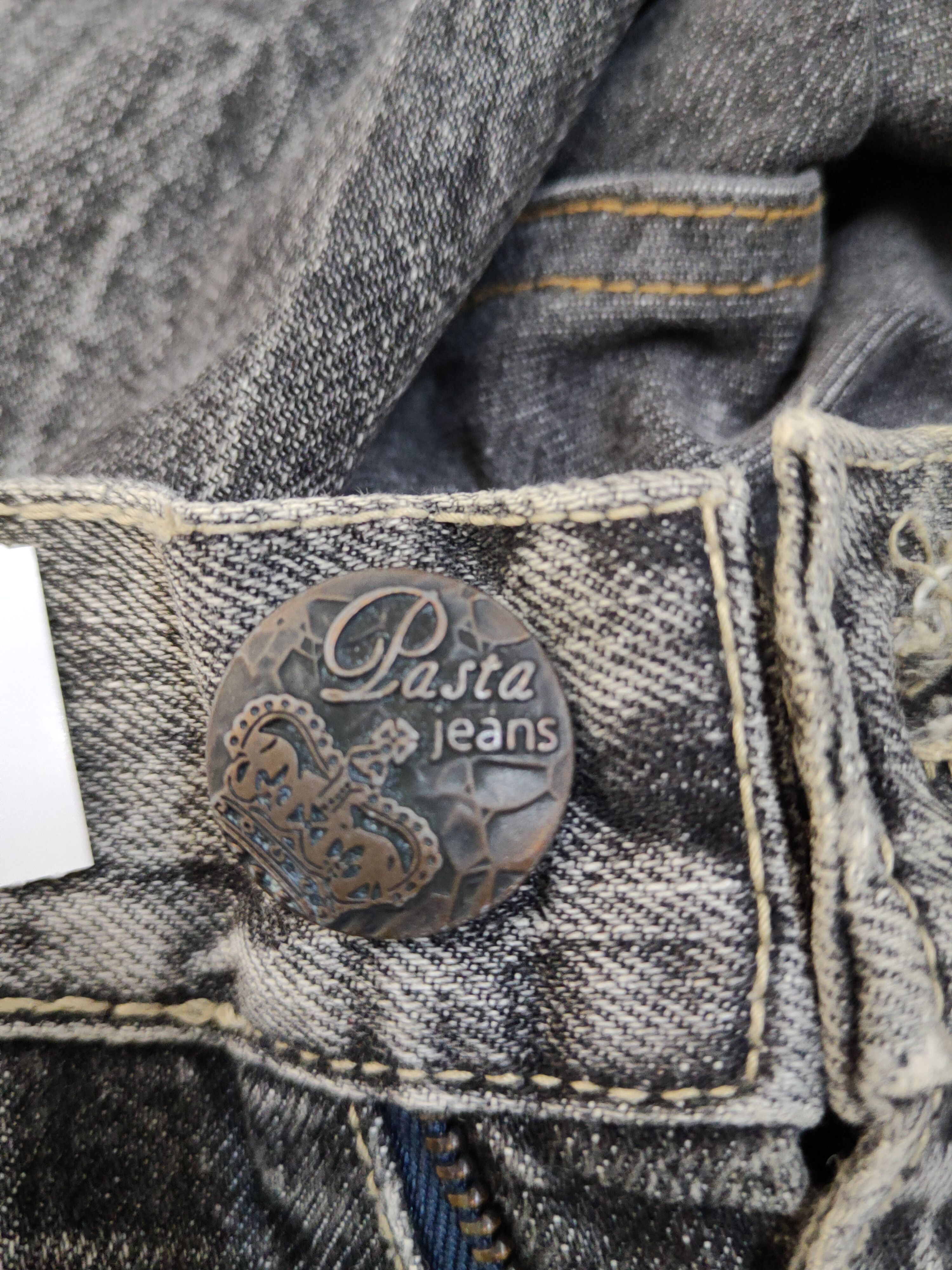 Japanese Brand Pasta Denim Black Distressed Ripped Jeans #W1415 Size US 31 - 21 Thumbnail