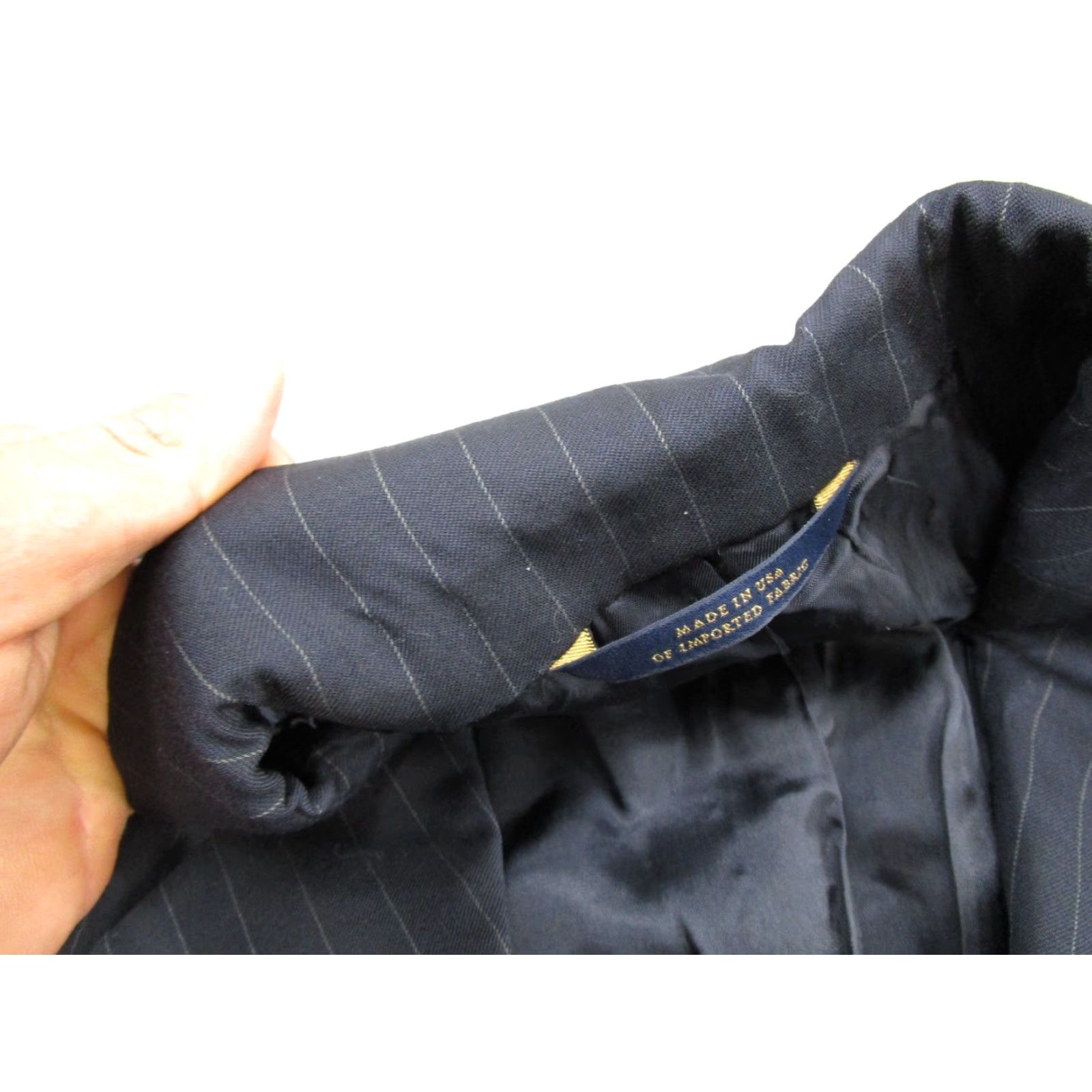 Brooks Brothers Brooks Brothers Blazer Suit Jacket Blue Pin Striped Wool Size 43 Regular Notch Lapel Three-Button Single-Breasted Men Dress Coat Daily Casual Wedding Size 46R - 3 Thumbnail