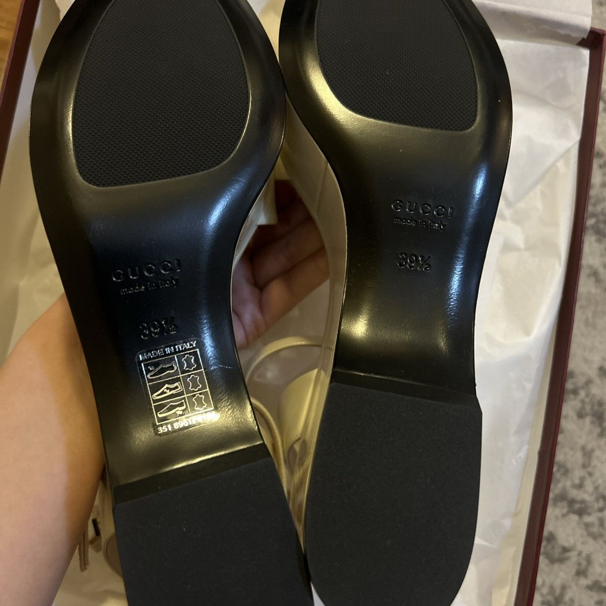 Gucci Gucci Horsebit Leather One Strap Sandals 7.5cm Ivory Size US 9.5 / IT 39.5 - 7 Thumbnail