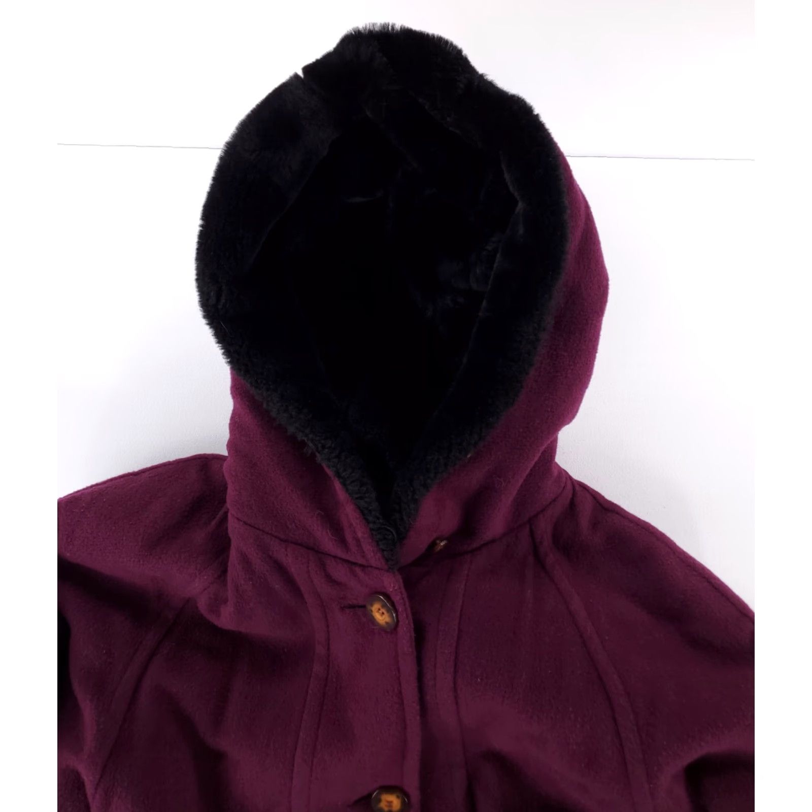 Vintage VINTAGE LL Bean Jacket Womens S Overcoat Wool Nylon Alpaca Purple Purple 80s Coat Small Imperfection Women S Size S / US 4 / IT 40 - 3 Thumbnail