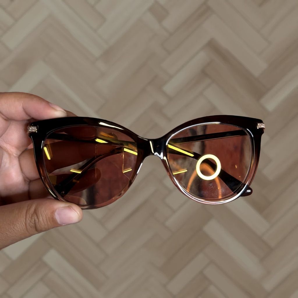 Jimmy Choo Jimmy Choo Sunglasses Womens Cat-Eye Axelle/G/S Made In Italy Dark Brown Size ONE SIZE - 1 Thumbnail