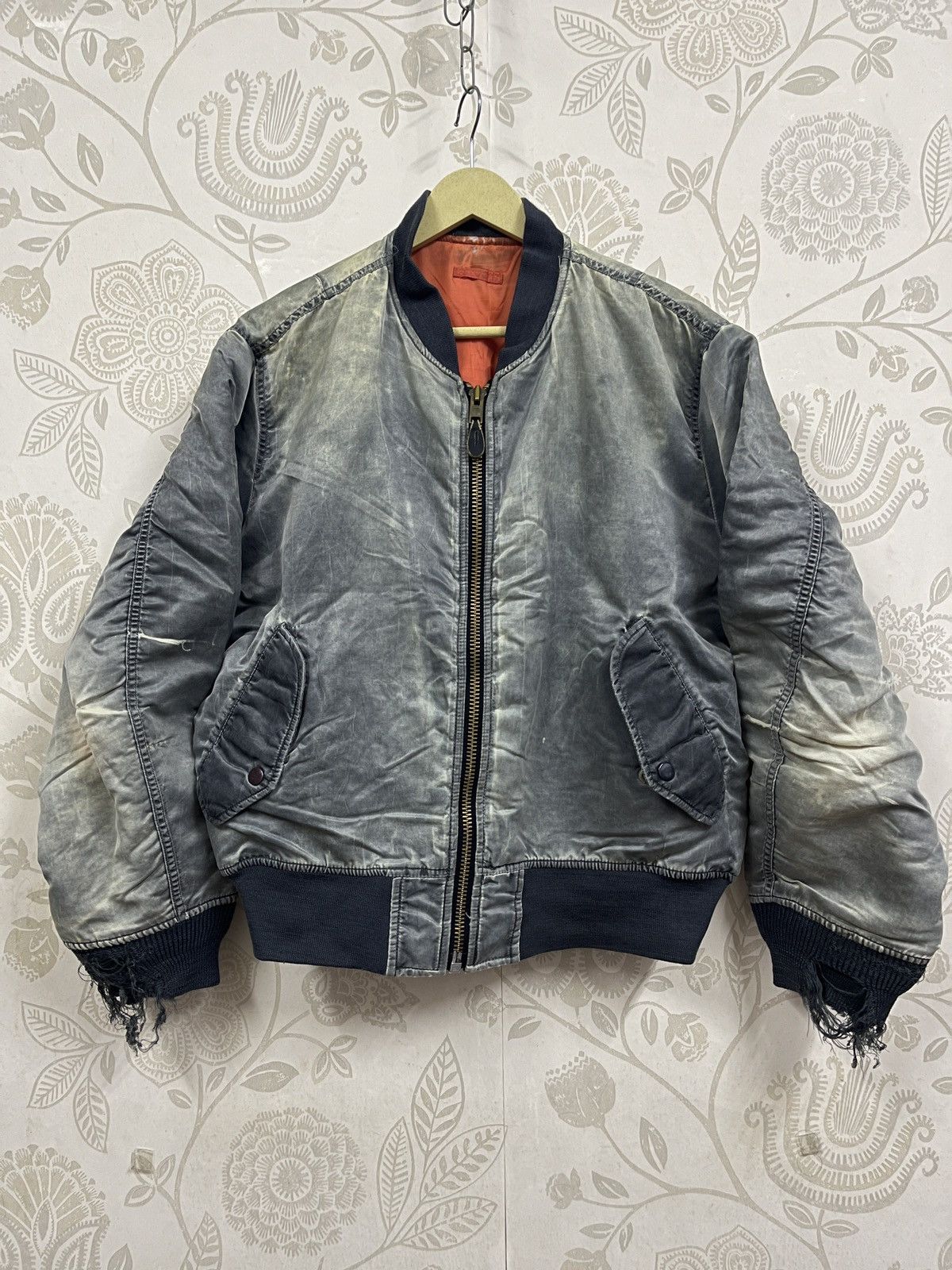 Uniqlo × Vintage Thrashed Uniqlo Bomber Japan Jacket Distressed Ringer ...