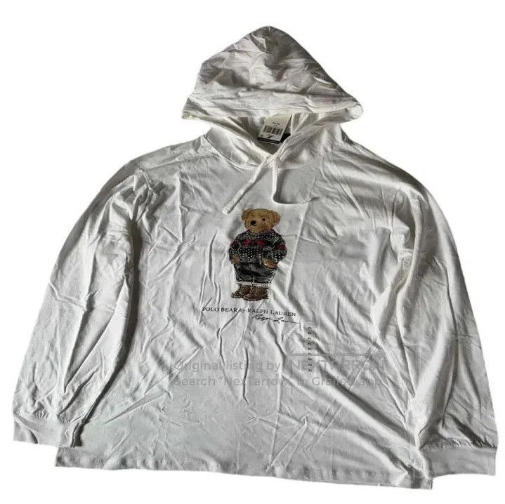Polo Ralph Lauren Polo Ralph Lauren Bear Logo Loose Hooded Sweatshirt. Size US XL / EU 56 / 4 - 1 Thumbnail