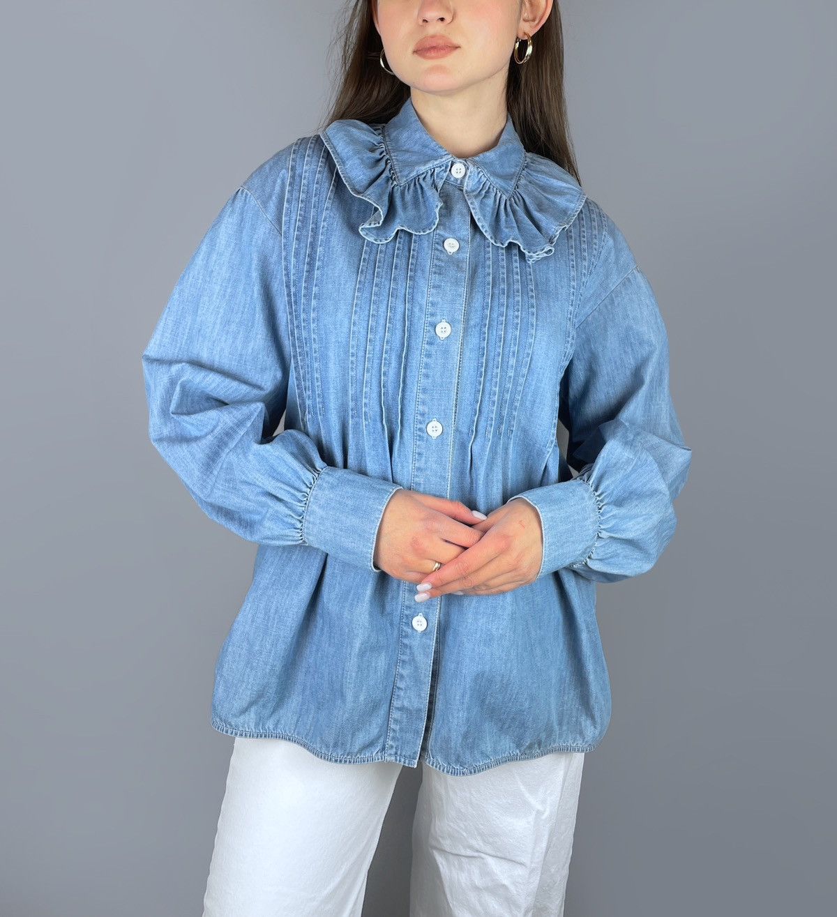 See by Chloe See By Chloe Frill Collar Denim Shirt Eternal LS Size 38 Size S / US 4 / IT 40 - 1 Thumbnail