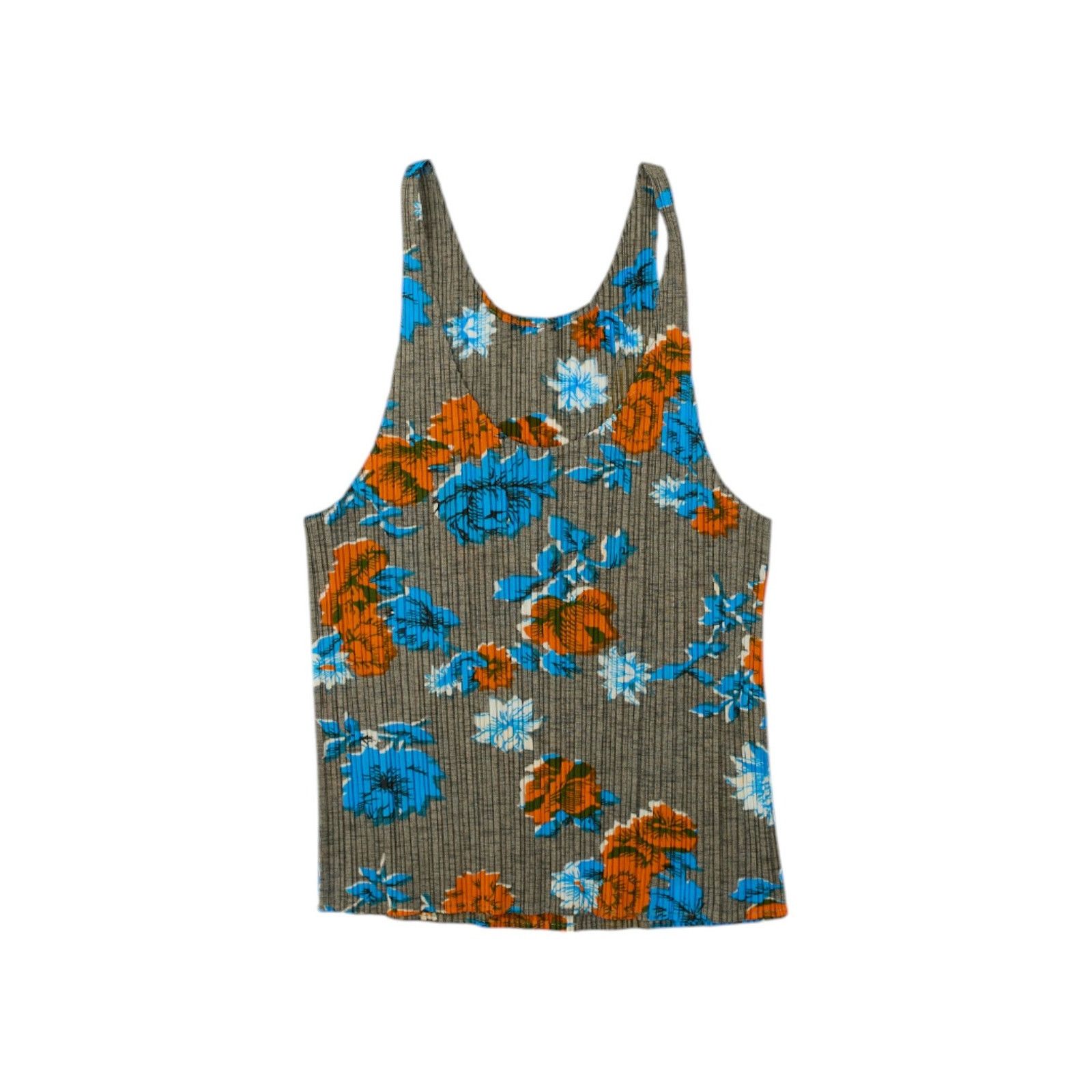 Issey Miyake Pleats Please Floral Sleeveless Top Size XL / US 12-14 / IT 48-50 - 2 Thumbnail