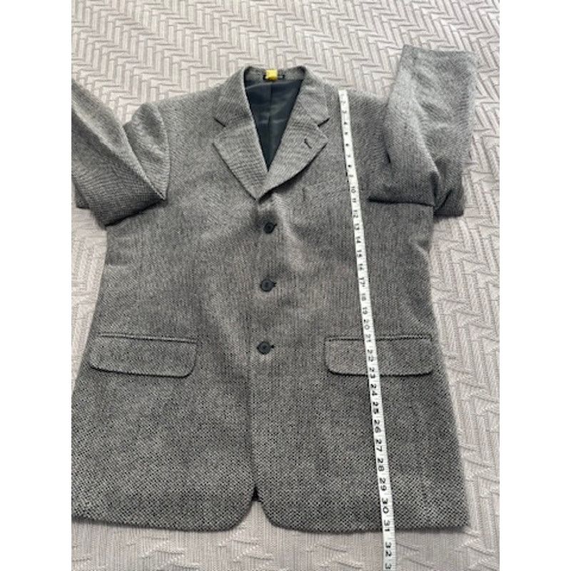 Oleg Cassini Oleg Cassini black gray textured wool sport coat blazer Size 42R - 7 Thumbnail