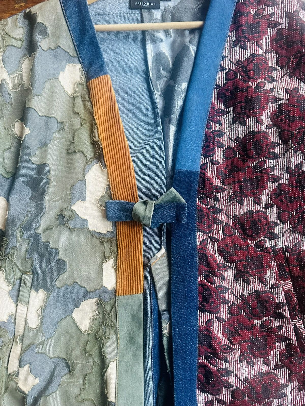FRIED RICE Patchwork Kimono Jacket with Floral and Camouflage Patterns Size US M / EU 48-50 / 2 - 4 Thumbnail
