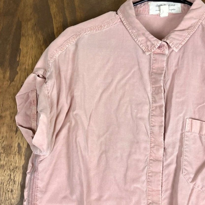 Anthropologie Cloth & Stone Anthropologie Womens Shirt Pink Tie Front Button Down Large Size L / US 10 / IT 46 - 4 Thumbnail