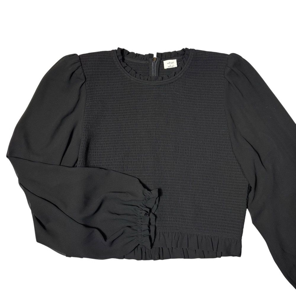 Aritzia New Aritzia Wilfred Tempest Smocked Chiffon Black Blouse Si Size XXL / US 16-18 / IT 52-54 - 6 Thumbnail
