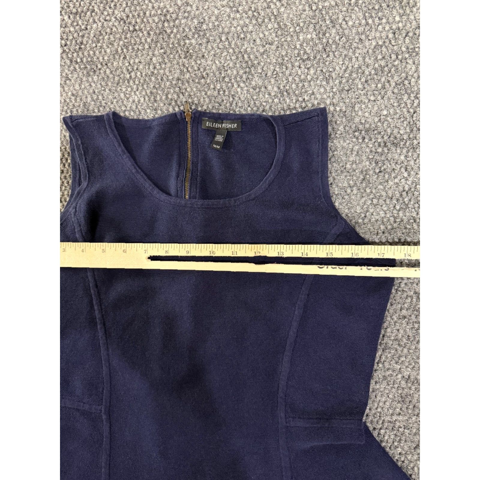 Eileen Fisher Eileen Fisher Sleeveless Top Womens Medium Blue Silk Cotton Knit Crew Neck Pullover Casual Tunic Size M / US 6-8 / IT 42-44 - 3 Thumbnail