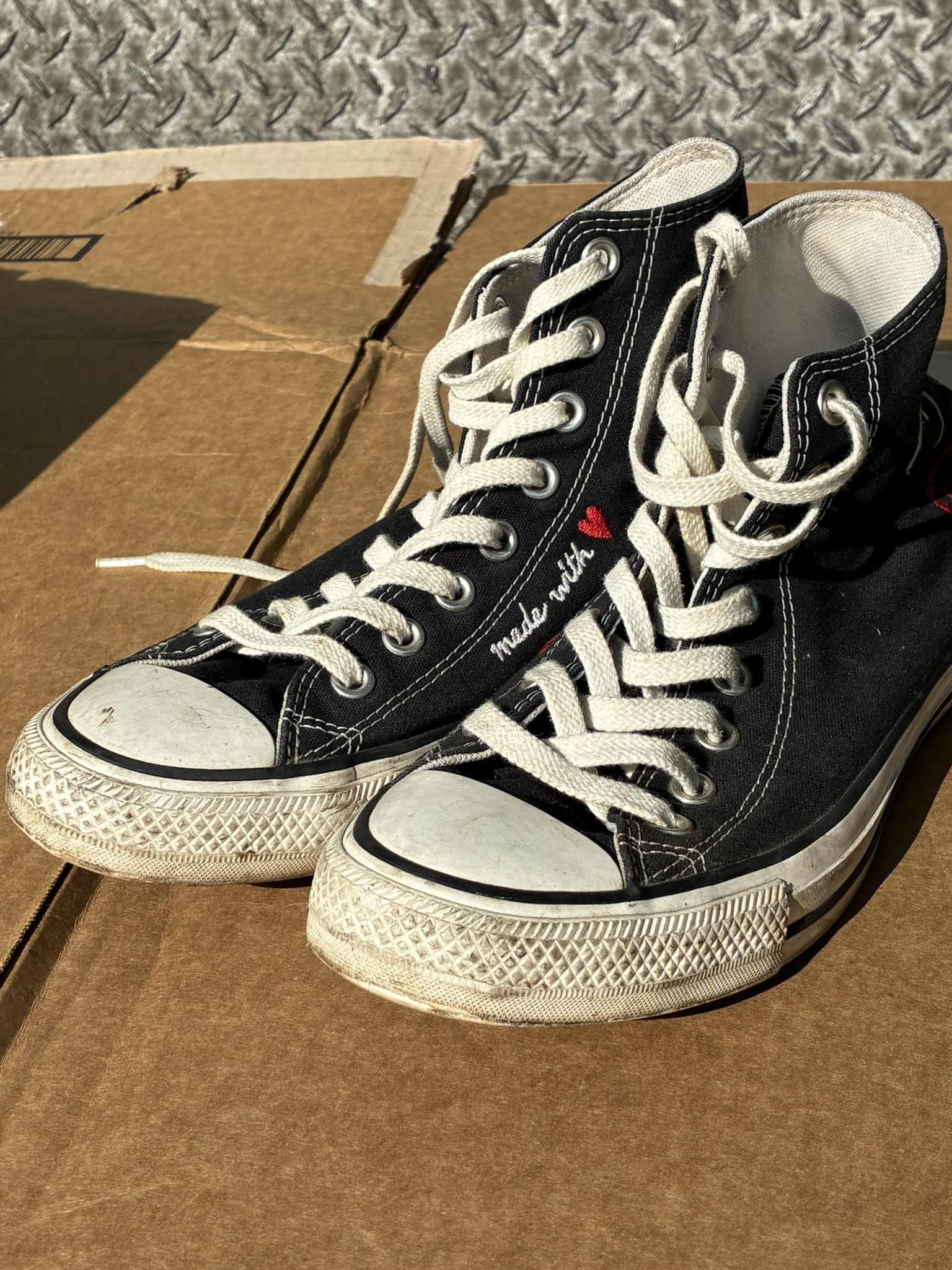 Converse Converse Made With Love High Tops Shoes Black White Size US 9 / IT 39 - 5 Thumbnail