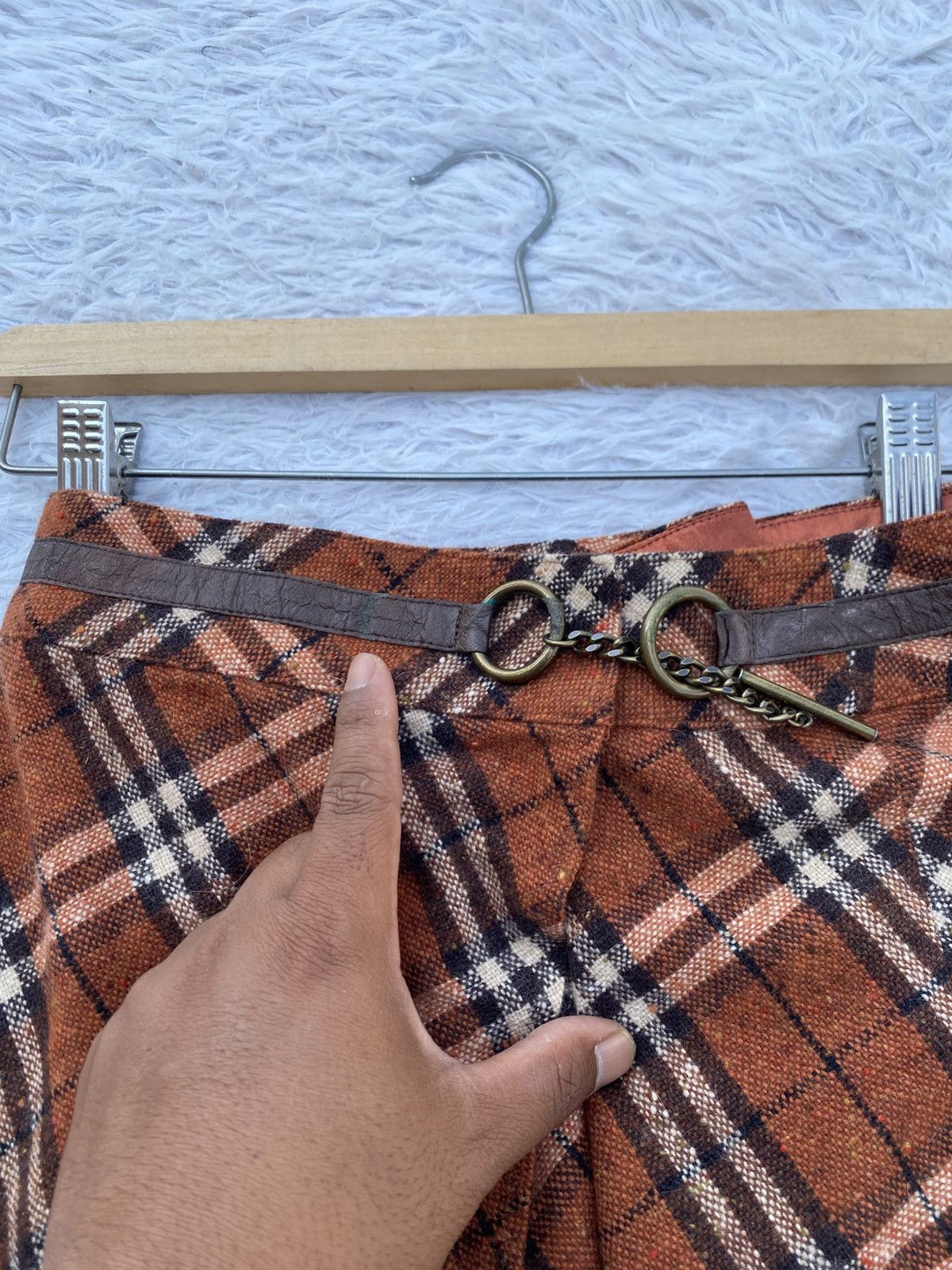 Burberry Rare Vintage 90s Burberry Checkered Wool Skirt Size 26" / US 2 / IT 38 - 11 Thumbnail