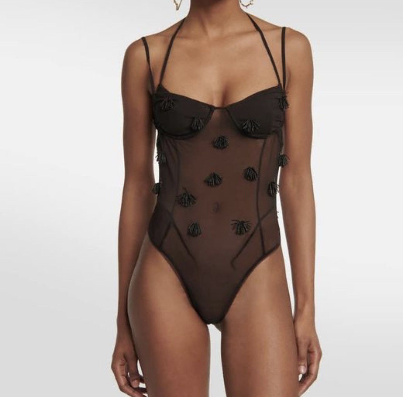 Jacquemus New Jacquemus brown embellished bodysuit, size XS Size XS / US 0-2 / IT 36-38 - 2 Thumbnail