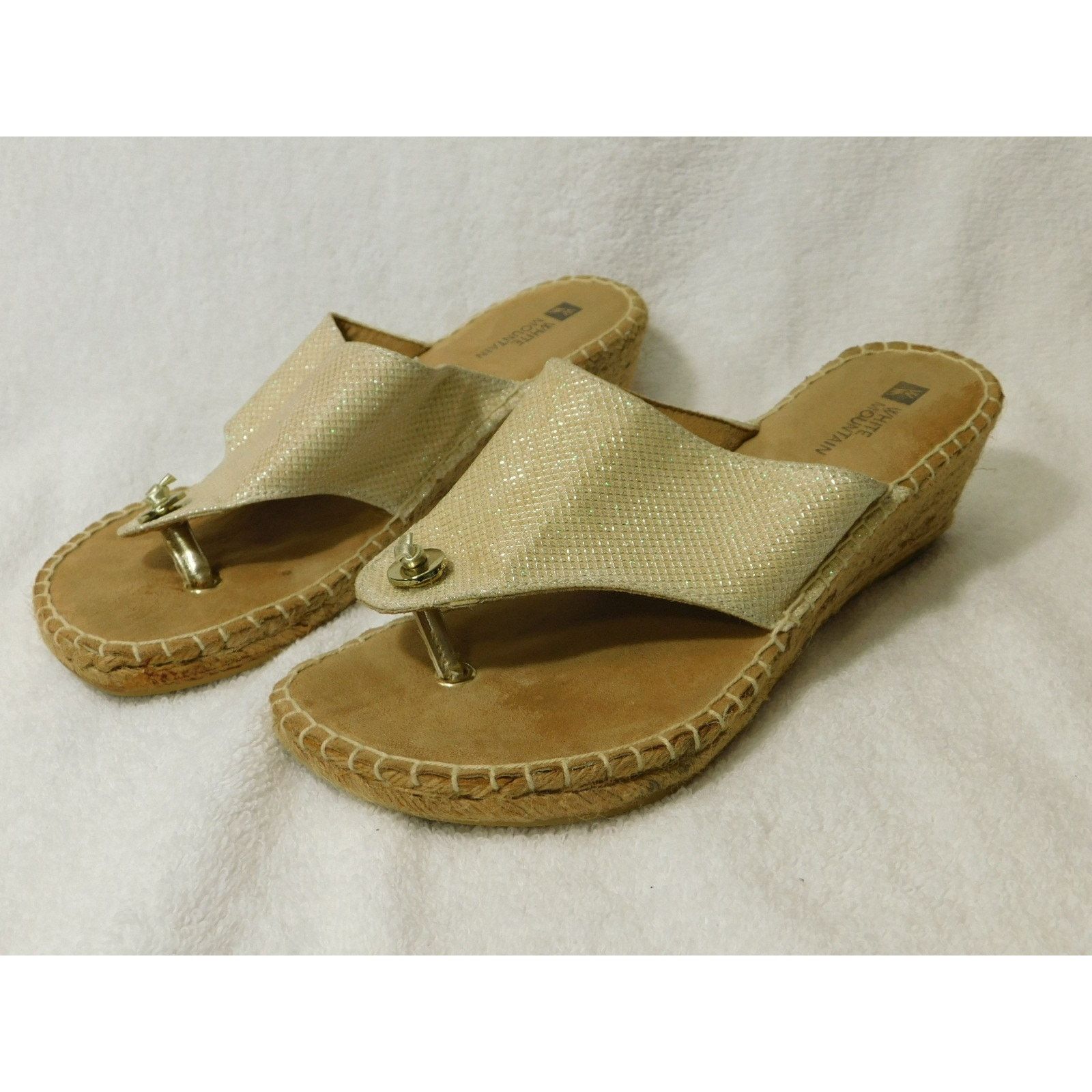 Other White Mountain Light Gold Wedge Heel Sandle Shoes - 7.5 M Size US 7.5 / IT 37.5 - 2 Thumbnail