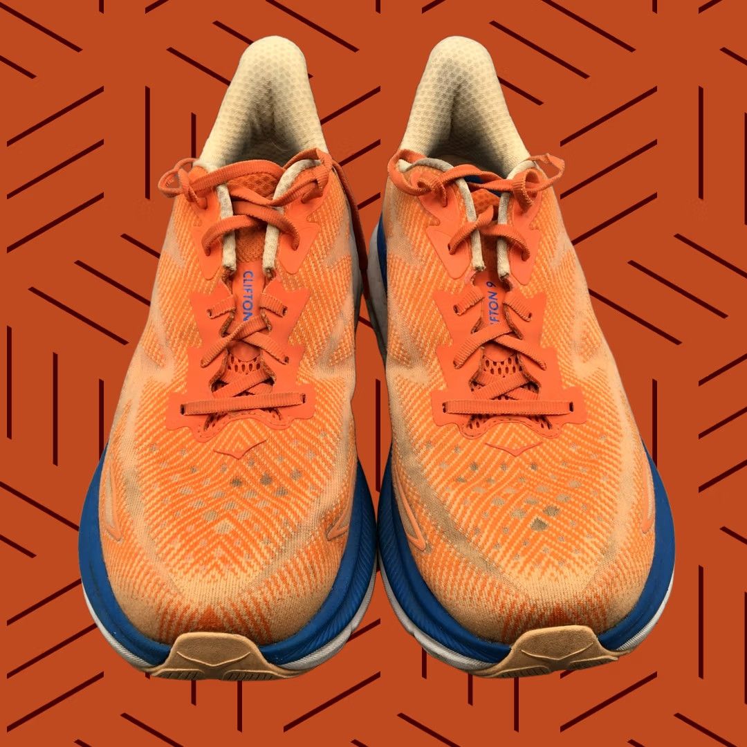 Vintage Hoka One One Clifton 9 Mens 12 Orange Comfort Run Walk Shoes Sneaker Athletic Casual Summer Fall Spring D Mens Size US 12 / EU 45 - 1 Thumbnail