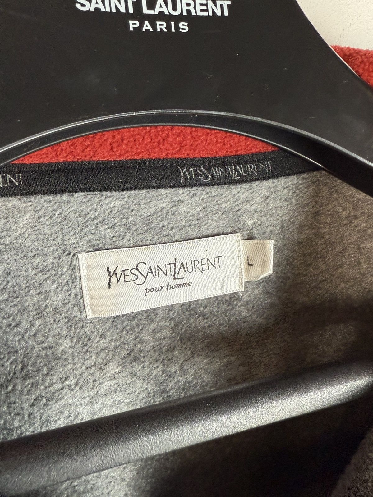 Yves Saint Laurent Fleece YSL Sweatshirt Quarter Zip Big Logo Vintage Sweater Size US L / EU 52-54 / 3 - 8 Thumbnail