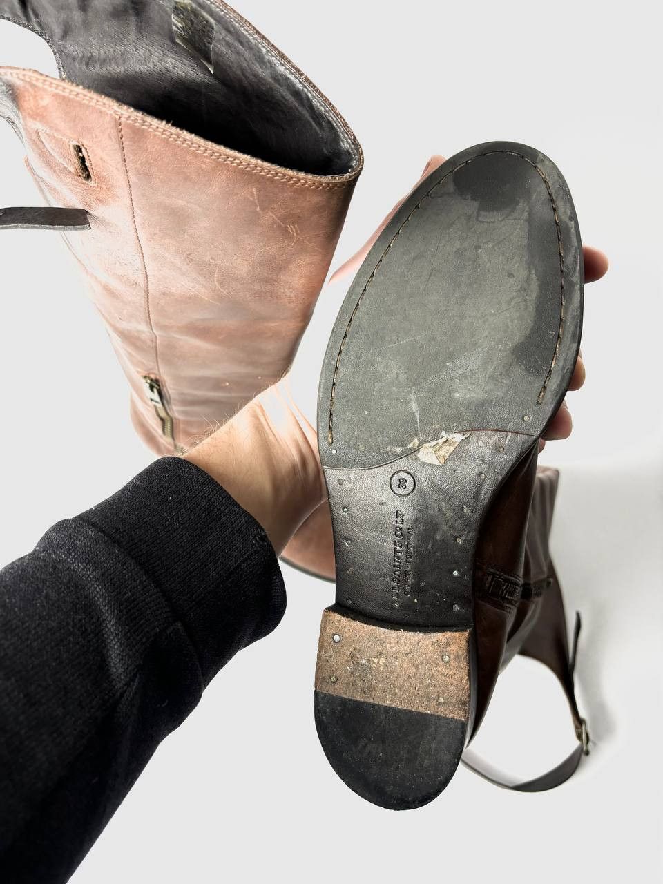 Allsaints AllSaints Distressed Leather riding boots Size US 9 / IT 39 - 6 Thumbnail