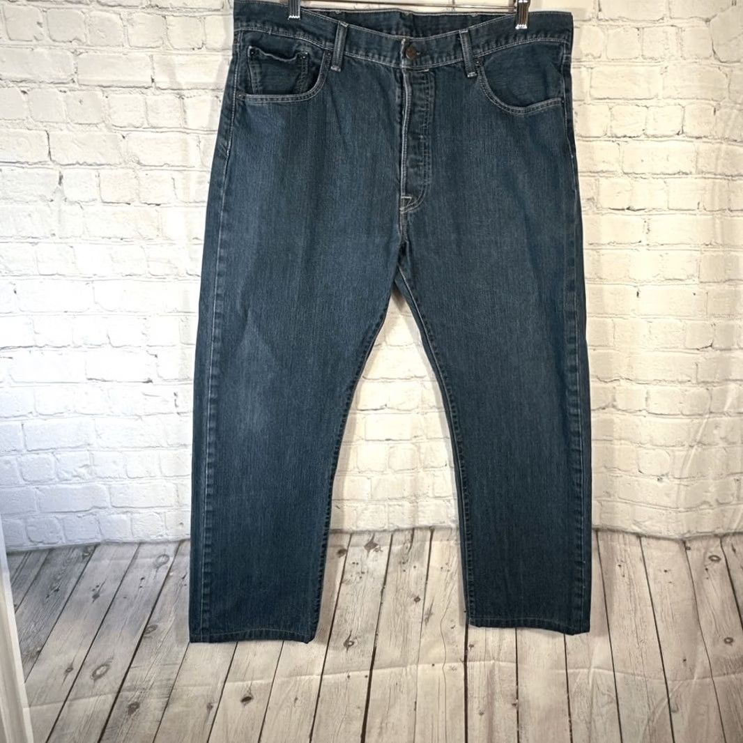 Levi's VINTAGE Levi’s 501 Jeans Mens 38 Blue Original Fit Buttonfly Denim Cotton Hemmed Straight Mens Size US 38 / EU 54 - 2 Thumbnail
